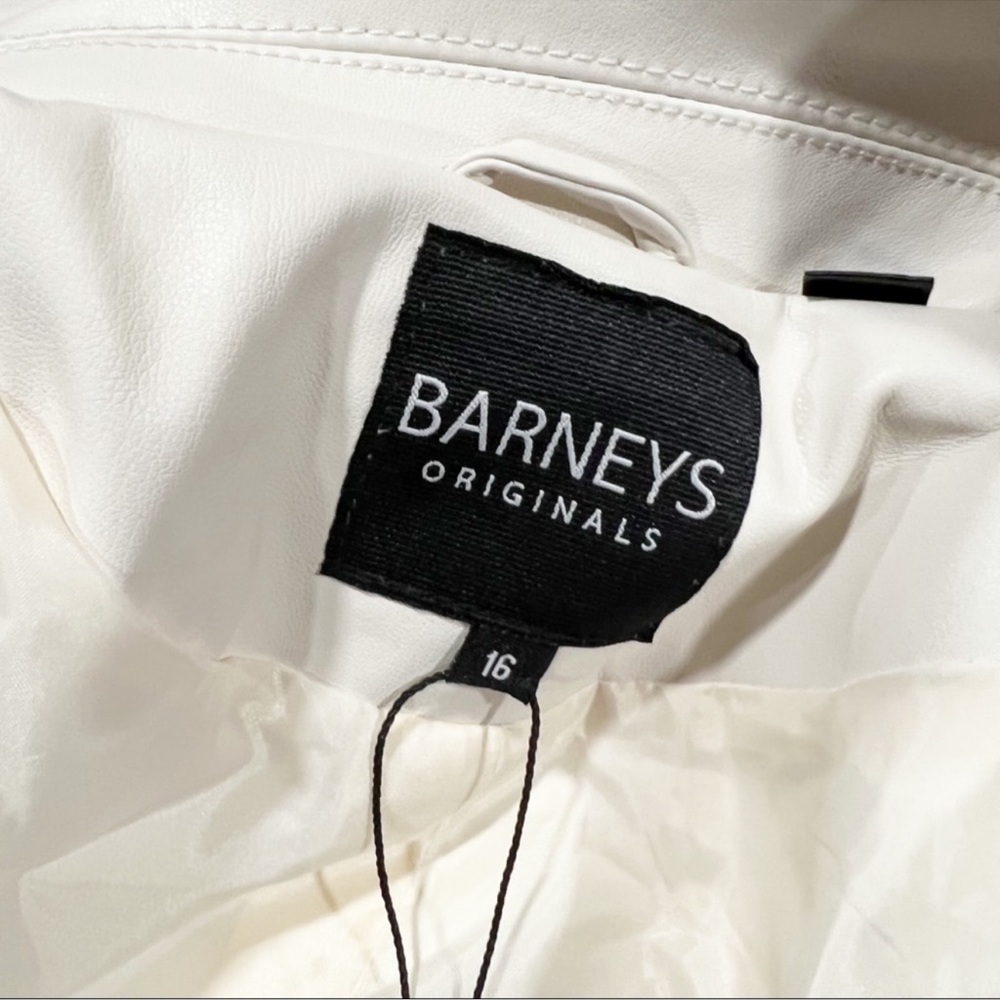 Barney’s Originals Faux Leather Just Married Ecru Jacket - Picture 7 of 7